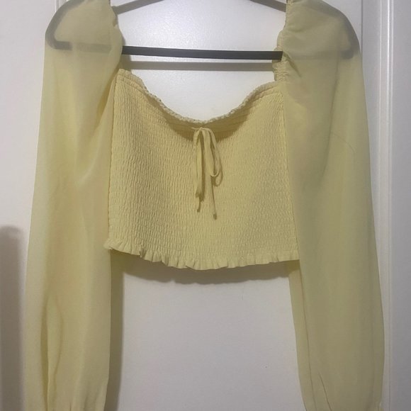 Aritzia Wilfred Saga Blouse Butter Yellow Size Medium/M - Picture 3 of 3